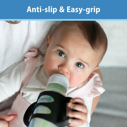Dr. Brown’s® Milestones™ 100% Silicone Baby Bottle Handles, Narrow, Light Pink, Ecru, Black, 3 Pack, 4m+
