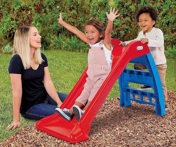 Little Tikes Primer Tobogán - Tobogán para Interiores y Exteriores - Duradero, Estable, Seguro - Color Rojo/Azul