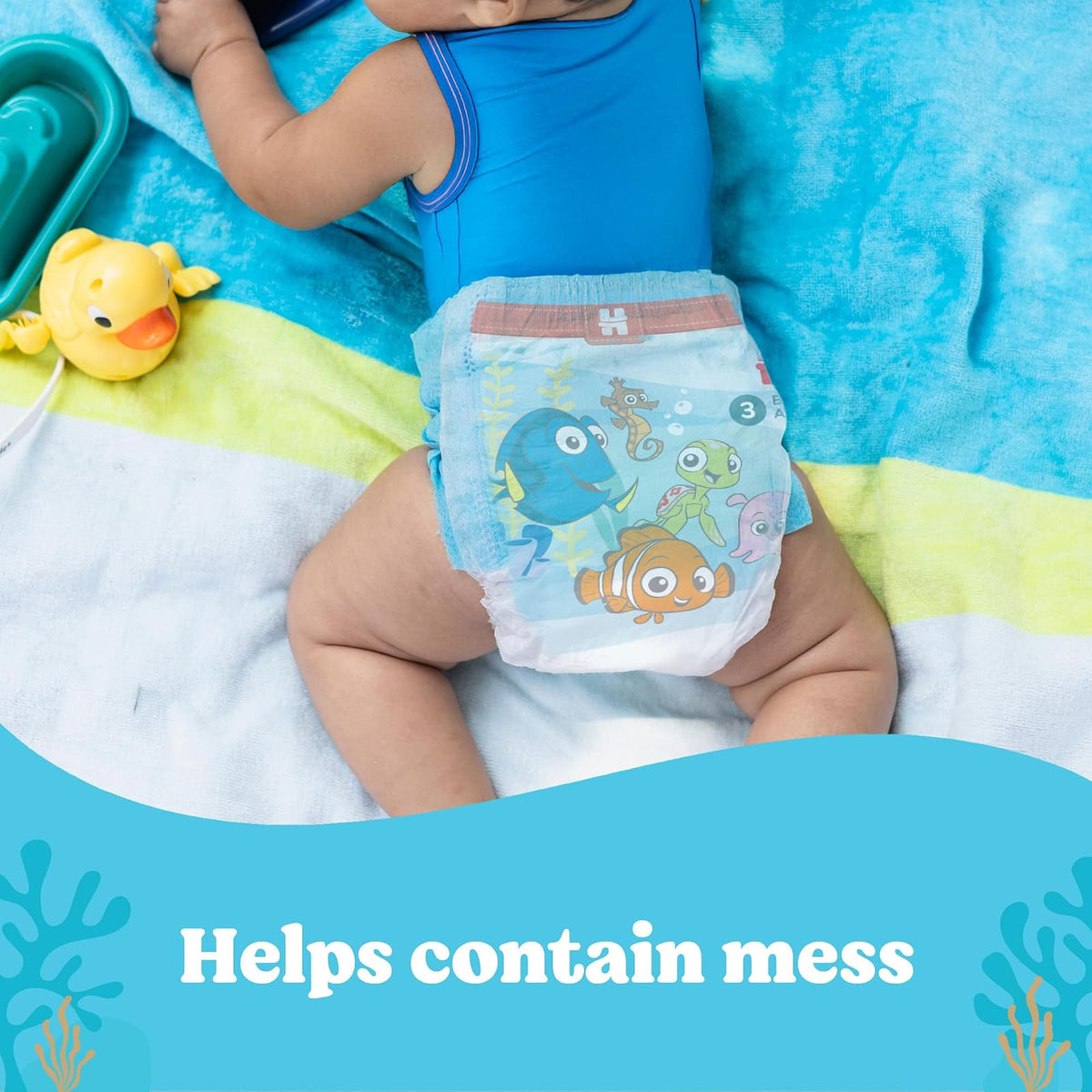 Huggies Little Swimmers - Pañales desechables para natación, Paquete de 2 pantalones de baño, Large