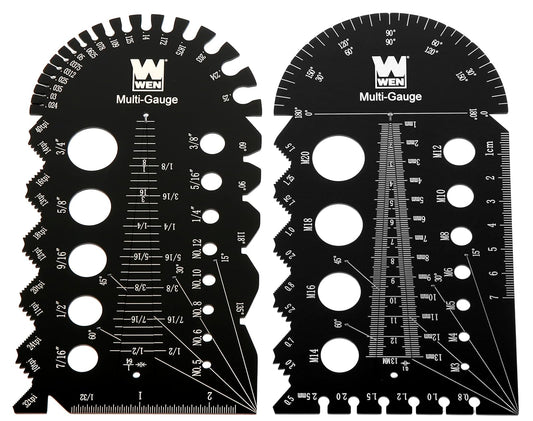 WEN ME210G Metric and Imperial Metal Thread Pitch Multi-Gauge with Carrying Case, Two Pack, Black