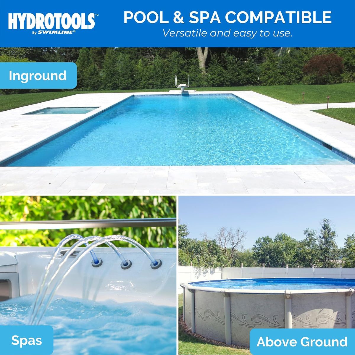 Swimline HYDROTOOLS by SWIMLINE 8720 Dispensador de Productos químicos para Piscina y SPA de Gran Capacidad, Compatible con bromo y Cloro soporta tabletas de 1 a 3 Pulgadas, Anillo de Control