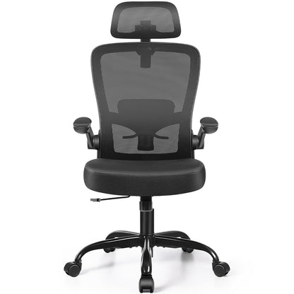 FelixKing - Silla ergonómica de Oficina, reposacabezas con Soporte Lumbar Ajustable, Silla giratoria para Oficina en casa con Respaldo Alto y reposabrazos, Silla de Juegos de Altura Ajustable (Negro)