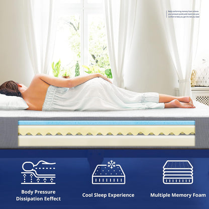 Olee Sleep Colchón de Espuma viscoelástica con infusión de Gel ventilado de 6 Pulgadas, Certificado CertiPUR-US®, Gris, Completo