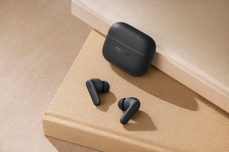 OPPO Enco Buds 3 Pro Negro, hasta 54 Horas de Reproduccion, Resistencia al Agua y Polvo IP55, Bluetooth 5.4, hasta 10 Metros de Rango, Carga Rápida 10m Dan 4 Horas, Case Puerto Tipo C, Enco Master EQ