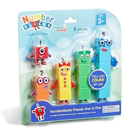 hand2mind Numberblock Friends One to Five Figures, Conjunto de Figuras de Acción Caricaturas, Figuras de Juguete, Conjuntos con Figuras de Acción, Pequeñas Figuras para Niños, Juguetes de Números