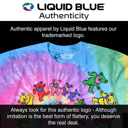 Liquid Blue Grateful Dead Spiral Bears - Camiseta para Hombre