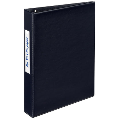 Avery Mini carpeta duradera de 3 anillas, anillos redondos de 1 pulgada, capacidad para papel de 5-1/2 x 8-1/2 pulgadas, soporte para etiquetas de identificación de lomo (27257)