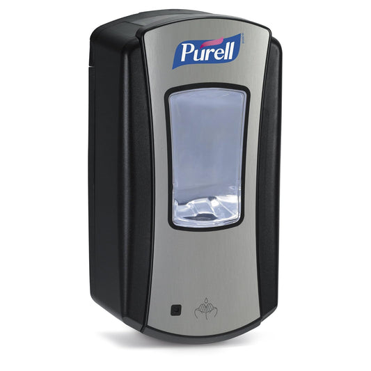 Purell LTX-12 Dispensador de desinfectante de Manos sin Tacto, Cromo/Negro, para repuestos de desinfectante de Manos LTX-12 de 1200 ml (Paquete de 1) - 1928-04
