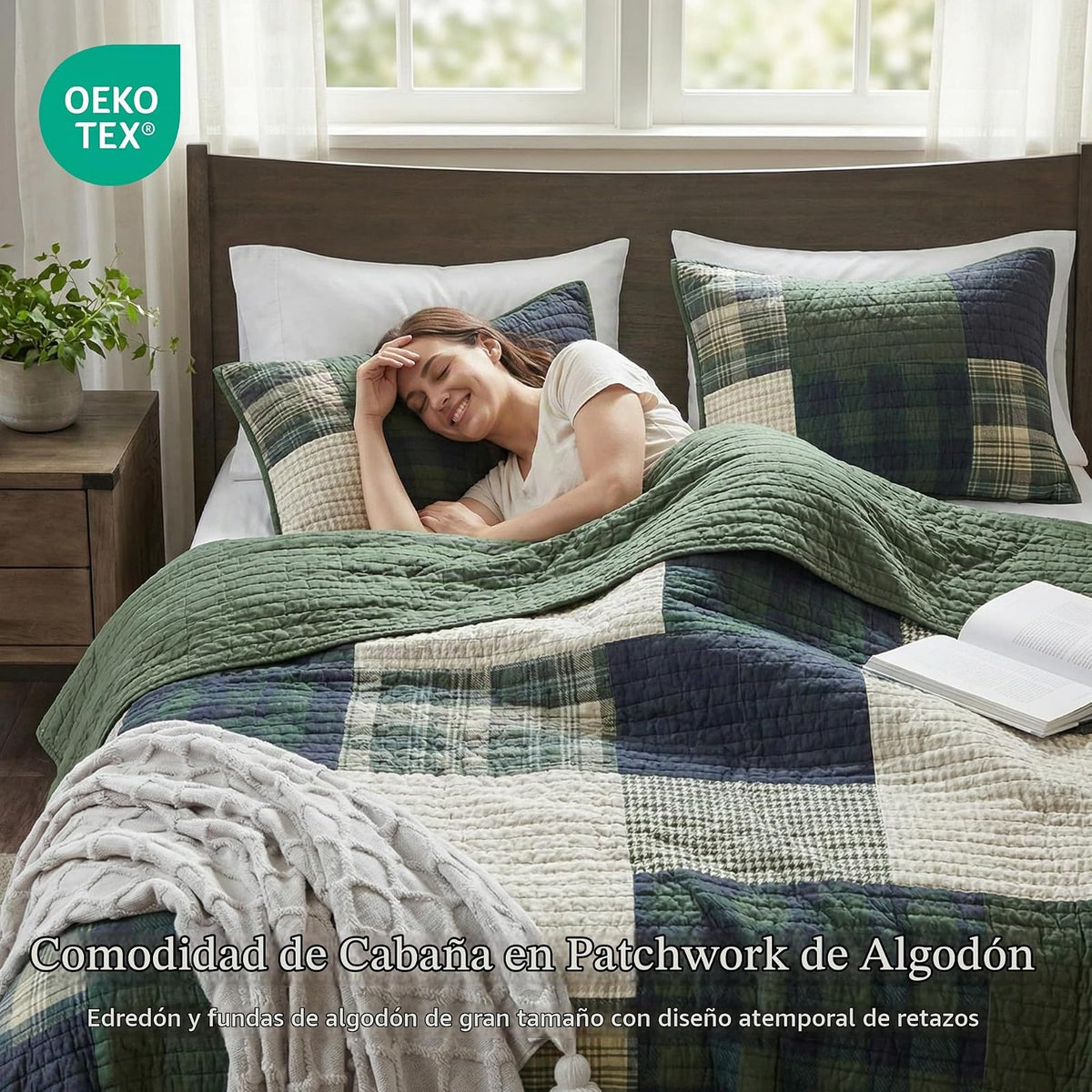 Woolrich Mill Creek - Juego de edredón Reversible, Estilo cabaña invertido a Color sólido, Colcha Ligera para Todas Las Estaciones, Capa de Ropa de Cama acogedora, Fundas a Juego, tamaño King/Cal