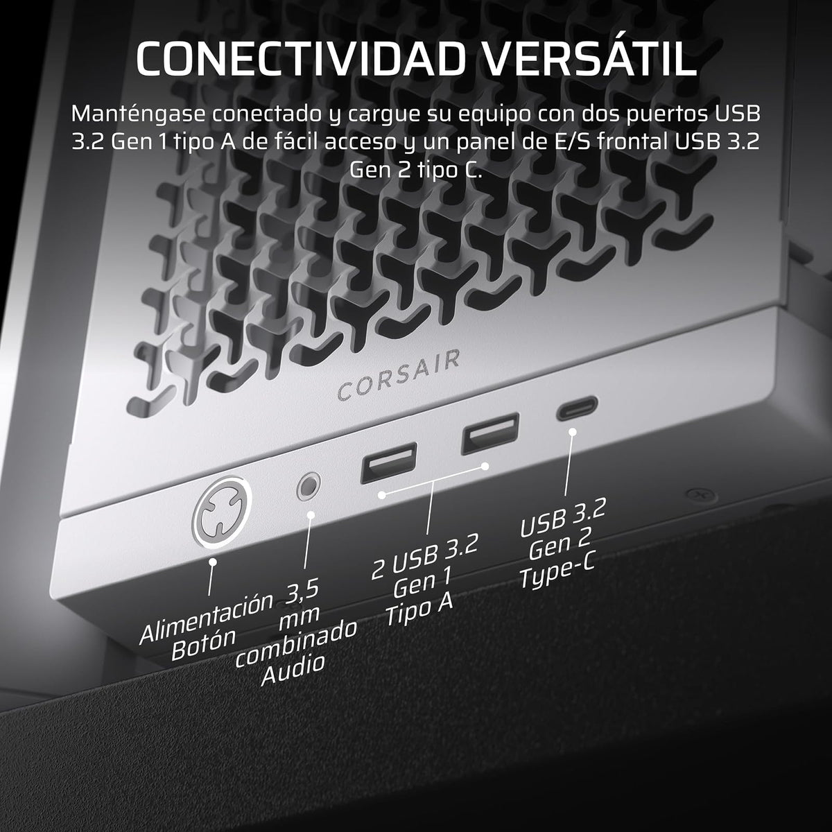 Corsair Frame 4000D Caja Modular Mid–Tower ATX para PC – Alto Flujo de Aire, Sistema de Montaje de Ventiladores InfiniRail™, ASUS BTF, MSI Project Zero, Gigabyte Project Stealth – Blanco