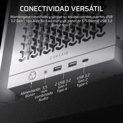 Corsair Frame 4000D Caja Modular Mid–Tower ATX para PC – Alto Flujo de Aire, Sistema de Montaje de Ventiladores InfiniRail™, ASUS BTF, MSI Project Zero, Gigabyte Project Stealth – Blanco