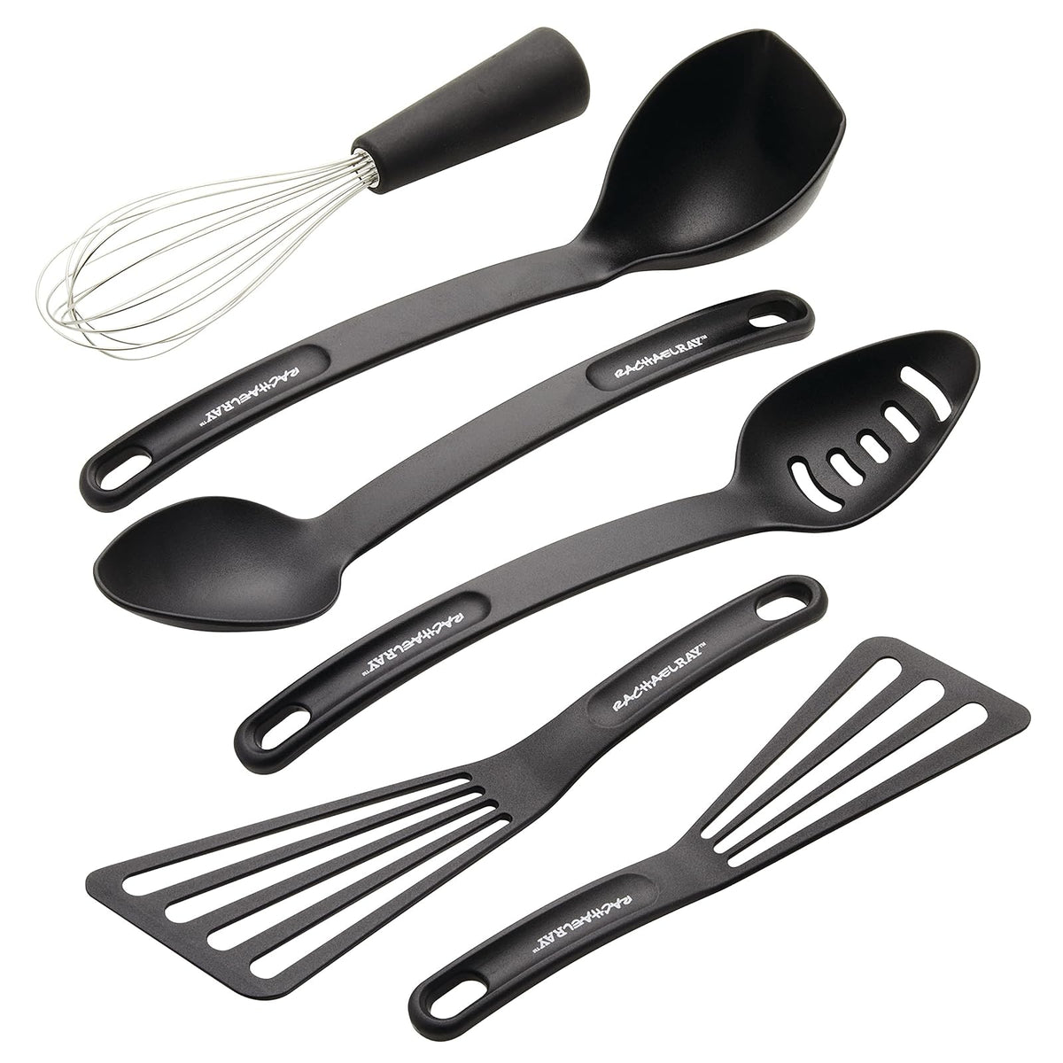 Rachael Ray Tools and Gadgets Juego de utensilios de cocina/cocina, 6 piezas, color negro