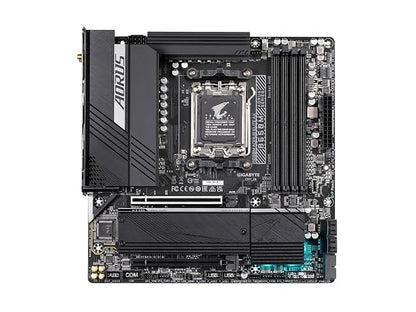GIGABYTE B650M AORUS Elite AX (AM5/ LGA 1718/ AMD B650/ Micro-ATX/DDR5/ 2* M.2/ PCIe 5.0/ USB 3.2 Gen2X2 Type-C/Intel 2.5GbE LAN/Q-Flash Plus/EZ-Latch/Placa Base para Juegos)