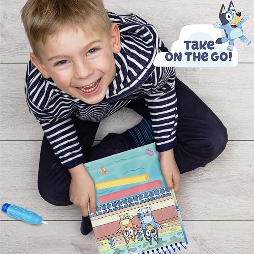 Bluey Aqua Art, Includes 4 Reusable Pages of Water Art & Water Pen, Color with Water Book, Water Reveal Activity Book, Paint with Water Books, Water Doodle Book, Reusable No-Mess Art Book