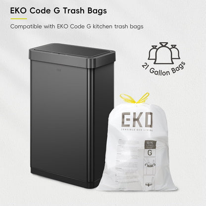 Eko Mirage X 80L Papelera Automática Sensor Acero Inoxidable | Negro mate, sensor de movimiento sin contacto, función apertura 20 minutos, capacidad 25% mayor