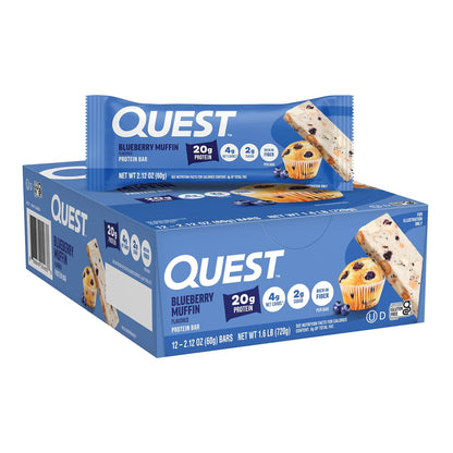 Quest Nutrition QuestBar Barra de Proteína Caja con 12 Piezas - Blueberry Muffin