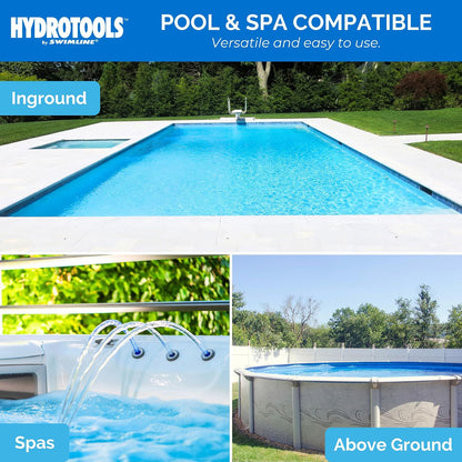 Swimline HYDROTOOLS Dispensador Flotante de Cloro para Piscinas sobre el Piso y en el Piso, | Alimentación Solar LED con iluminación Colorida decoración de Piscina | Pestañas flotantes de