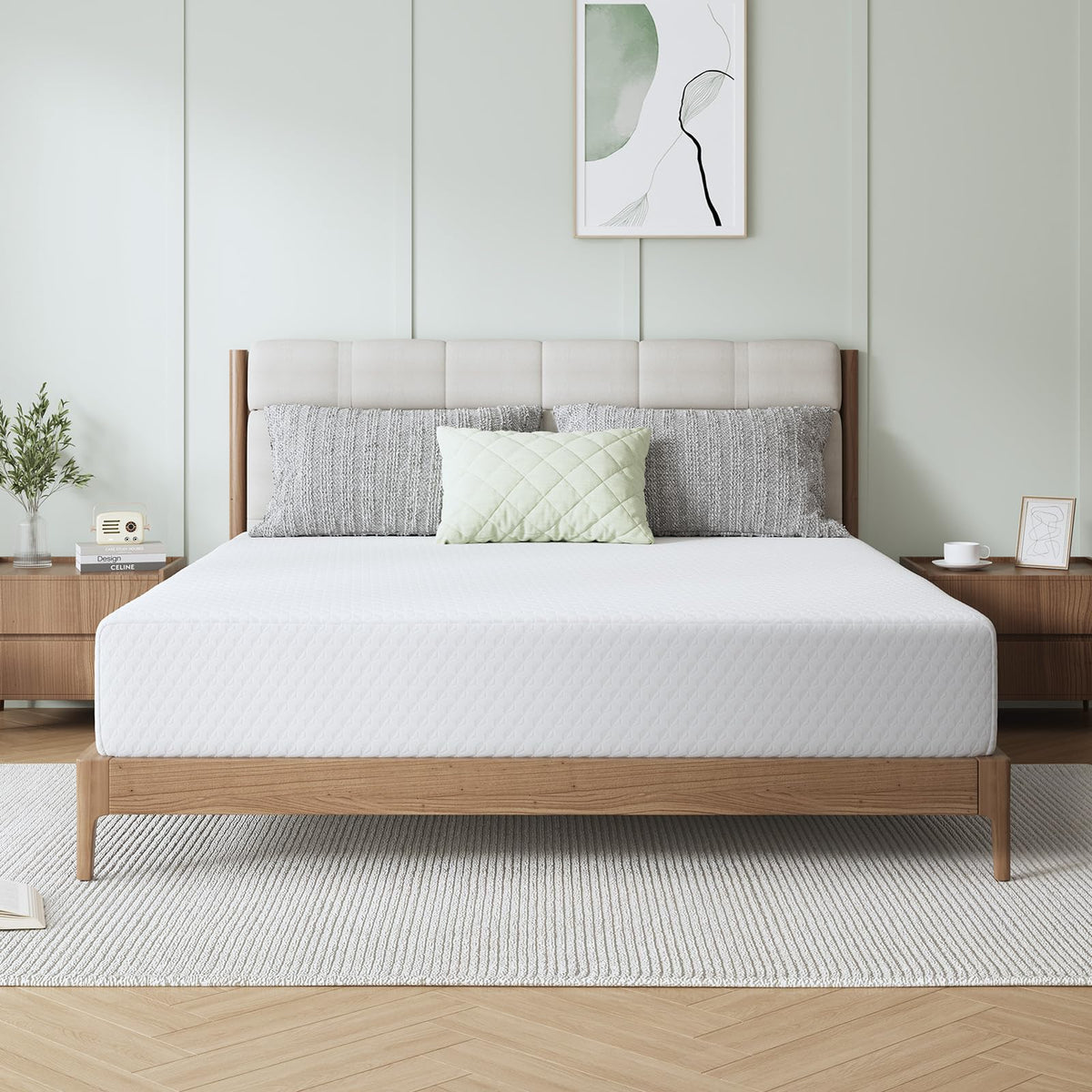 Novilla Colchón de tamaño matrimonial, colchón de Espuma viscoelástica para Cama matrimonial de 6 Pulgadas para niños con Espuma Transpirable cómoda y Funda de Punto Suave para Alivio de la presión y