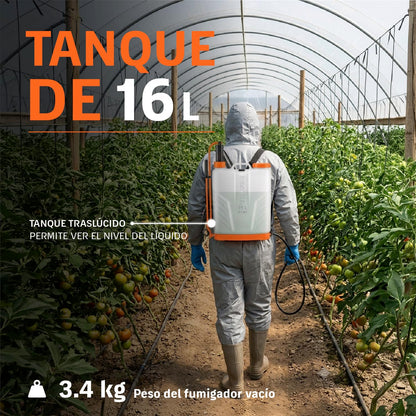 TRUPER FUM-16, Fumigador de Mochila, Boca Ancha, 16 litros