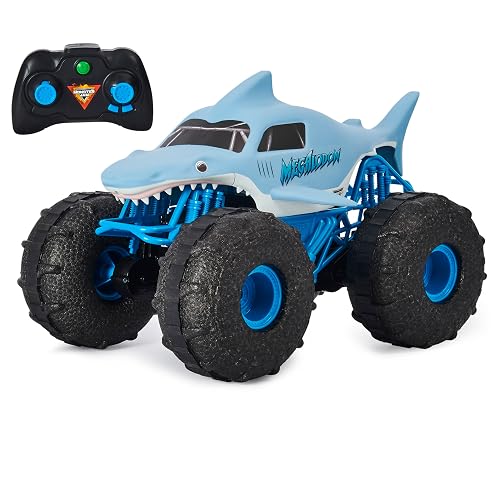 Monster Jam, camión monstruo todoterreno Megalodon STORM oficial por control remoto, a escala 1:15