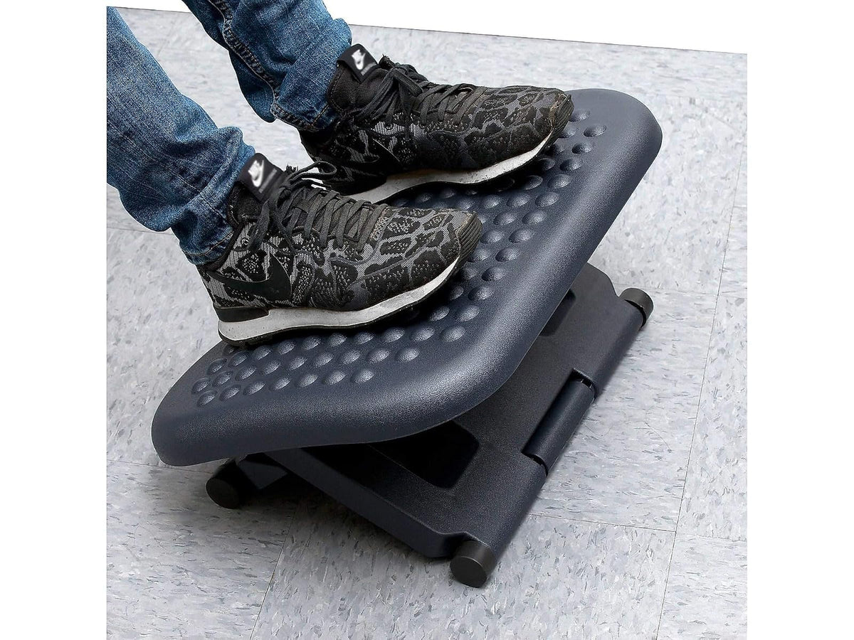 Mind Reader Reposar pie ergonómico, alivio de presión para mayor comodidad, espalda y cuerpo, 1 paquete, negro