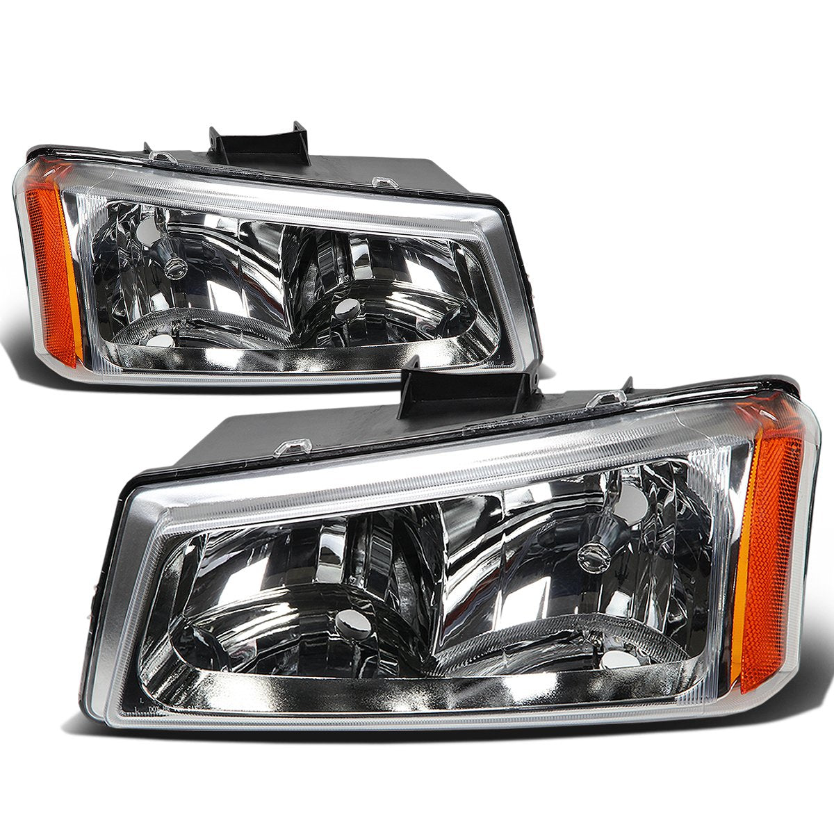 DNA Motoring Conjunto de Faros Delanteros, Lado Conductor y Pasajero - HL-OH-CS03-2P-CH-AM