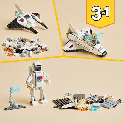LEGO Creator 3 in 1 Transbordador Espacial - Juguetes de Construcción para Niños y Niñas, Años 9+ - con 3 Opciones de Construcción - Regalo para Cumpleaños - 31134