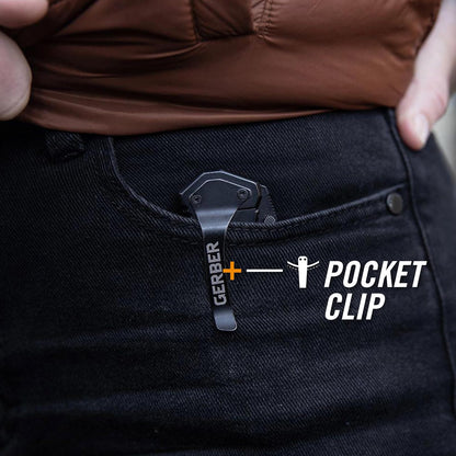 Gerber Gear 31-000594 - Cuchillo Swagger, borde dentado, punto de caída | Hoja dentada de punto de caída, mango G10, abierta con una sola mano, transporte diario EDC, cuchillo plegable duradero y