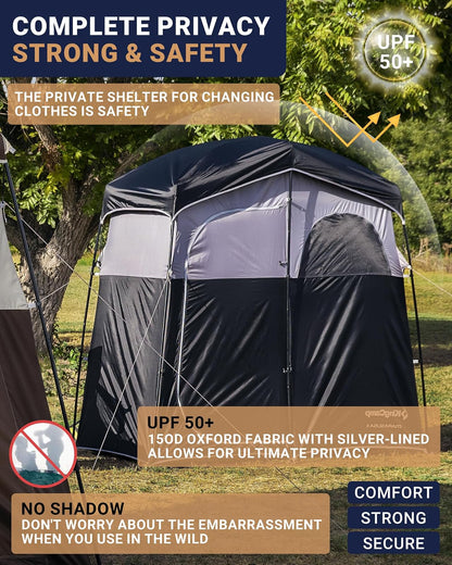 KingCamp Tienda de campaña de Ducha de Gran tamaño al Aire Libre para Camping, vestidor, Refugio portátil, Cambiador, Ducha, Refugio de privacidad, Tienda de campaña de Ducha Individual/Doble