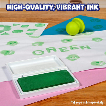 READY 2 LEARN - Almohadilla lavable para sellos – verde, no tóxico, resistente a la decoloración, perfecto para álbumes de recortes, carteles y tarjetas