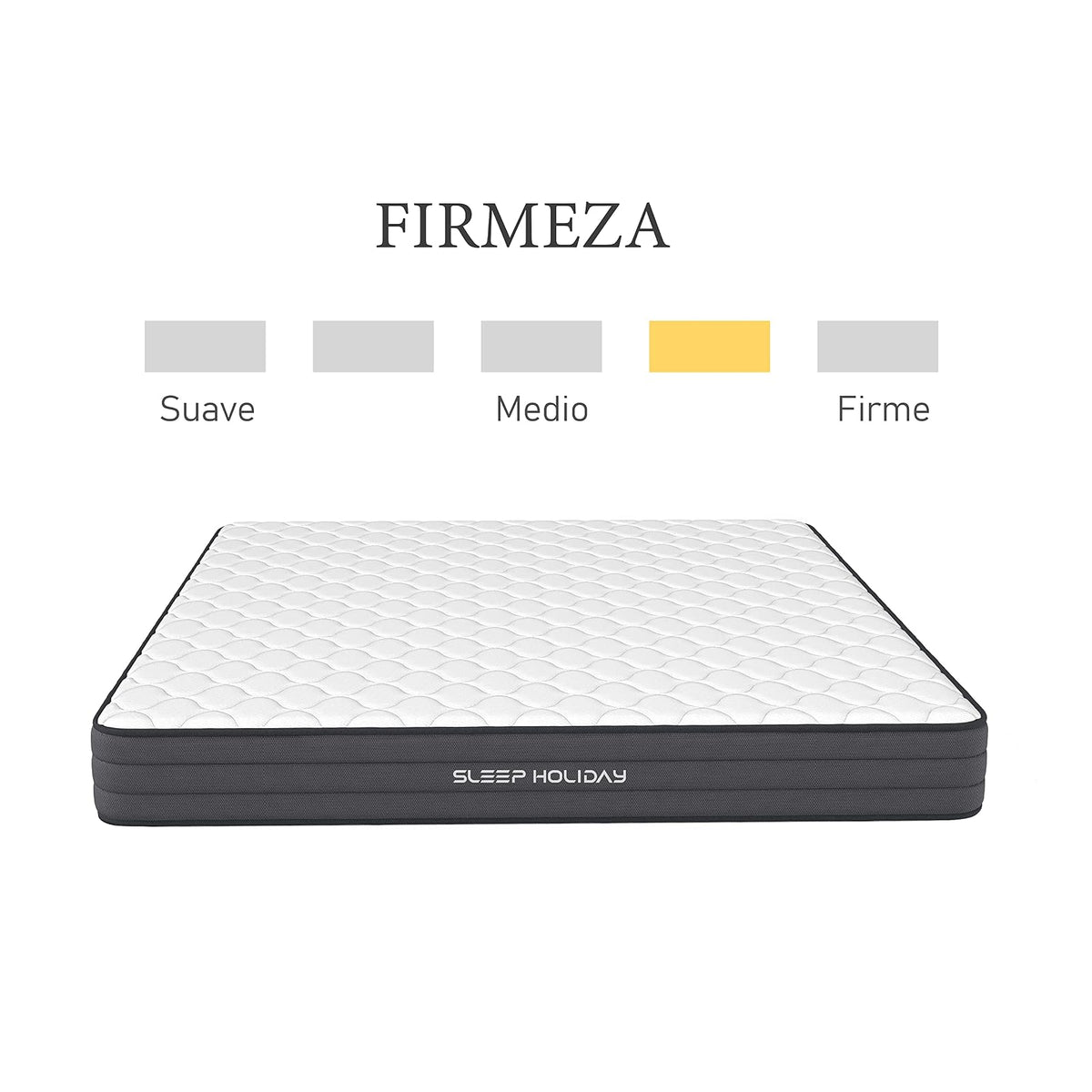 Colchon en Caja Sleep Holiday Basic Individual, firmeza Media, Bonnell, Espuma Limpia y certificada por CertiPUR-US, Durabilidad y Comodidad