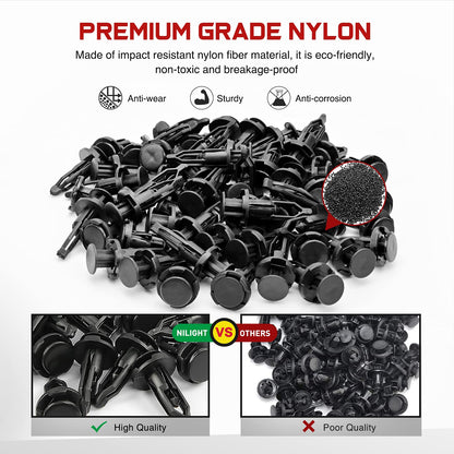 Nilight BL-71-A 100 Clips de Nailon Tipo Empuje 9 mm para Toyota con Removedor de Cierre