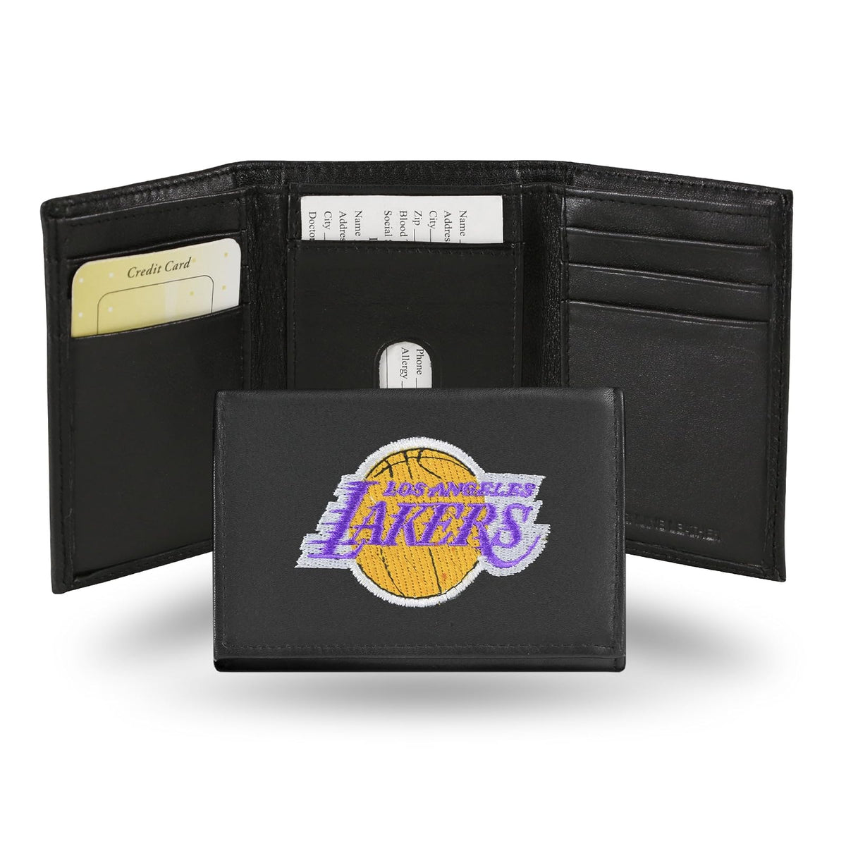 NBA Atlanta Hawks - Cartera de Piel Bordada Triple