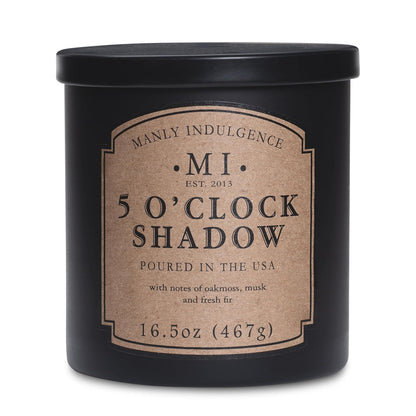 Manly Indulgence Vela Perfumada para Hombre, 16 oz - Sombras de las 5 horas