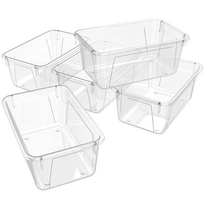 Storex - cubeta de basura pequeño, Transparente, 12.2 x 7.8 x 5.1 Inches, 5-Pack