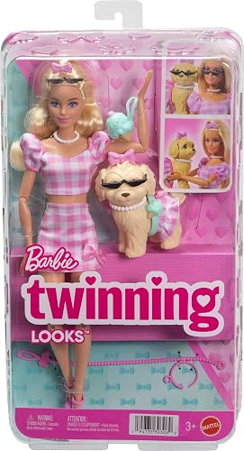 Barbie Fashion & Beauty Muñeca Looks Iguales Malibú y Perrito para niñas de 3 años en adelante