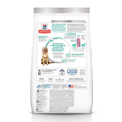 Hill's Science Diet Perfect Weight Croquetas para Perro Adulto Pollo 11.3Kg | Croquetas Hill's para perro, pollo real, control de peso, músculos magros, fibras naturales de saciedad