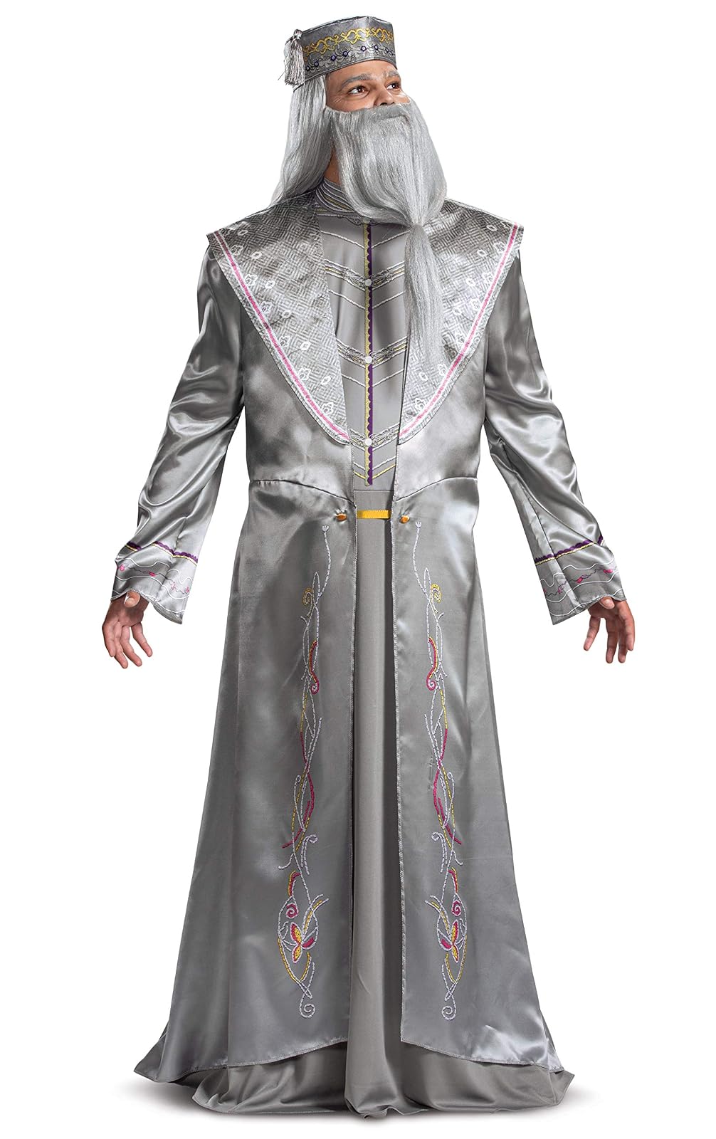 Disguise Dumbledore Costume, Official Harry Potter Wizarding World Adult Costume Robe and Hat Outfit Disfraces de tamaño adulto Hombre