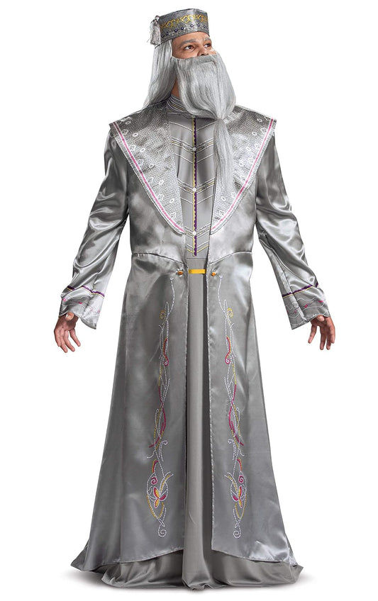 Disguise Dumbledore Costume, Official Harry Potter Wizarding World Adult Costume Robe and Hat Outfit Disfraces de tamaño adulto Hombre