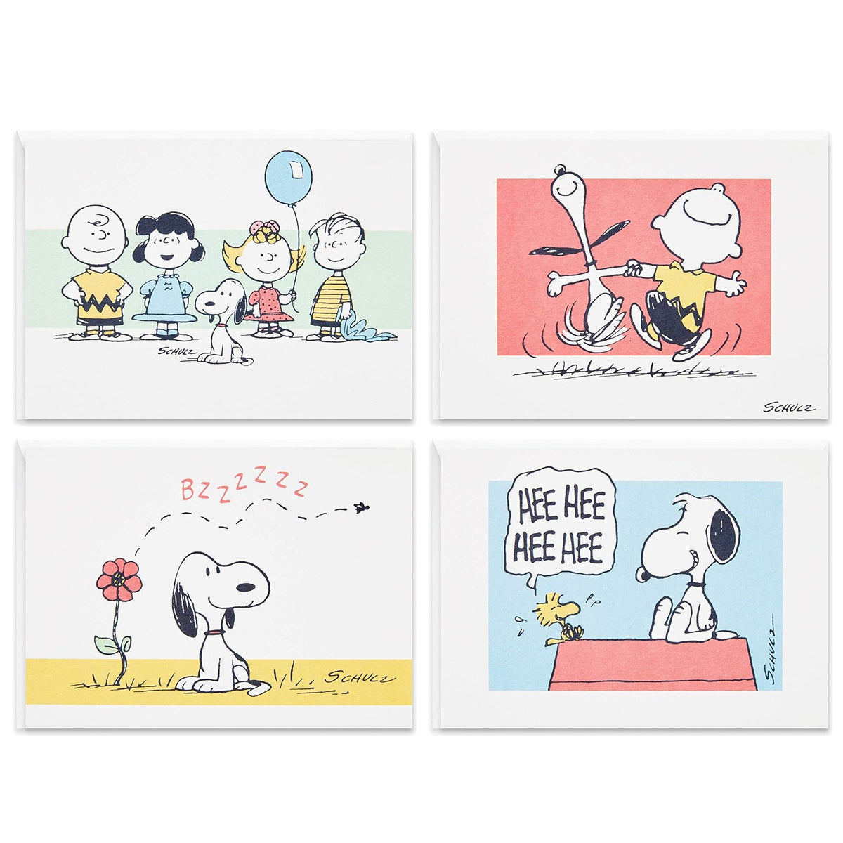 Hallmark Peanuts - Surtido de tarjetas en blanco, 70 aniversario (40 tarjetas de notas con sobres)