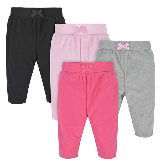 Gerber Paquete de 4 Pantalones de Microfibra Leggings para bebés niñas