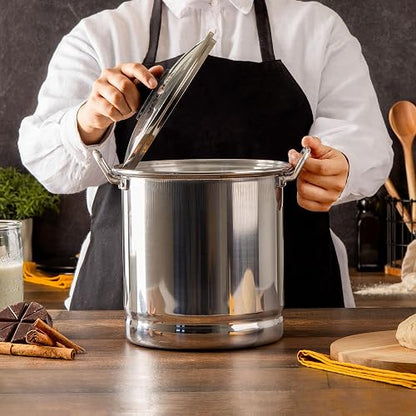Vasconia | Vaporera 7 Litros Aluminio con Tapa de Vidrio y Rejilla 22cm | 100% aluminio, asas remachadas, pomo baquelita, calor uniforme, ahorro gas, certificado NOM, gran capacidad, cocina saludable