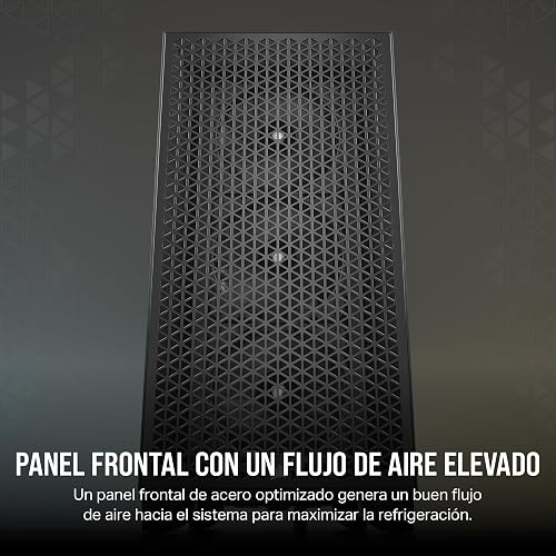 Corsair 3000D Airflow Chasis para PC semitorre – Ventiladores de 3 Clavijas – Compatibilidad con GPU de Cuatro Ranuras – Admite hasta 8 Ventiladores de 120 mm – Diseño de Gran Caudal de Aire - Negro