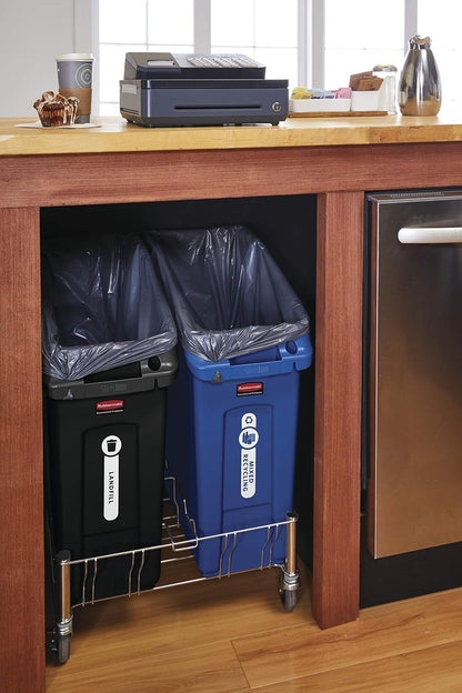 Rubbermaid 2026725 Commercial Products - cubeta de basura con canales de ventilación, Sencillo, Gris, 13 Gallon
