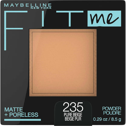 Maybelline Fit Me Matte + Poreless Maquillaje en Polvo - 8.2 g (Paquete de 1) - Pure Beige