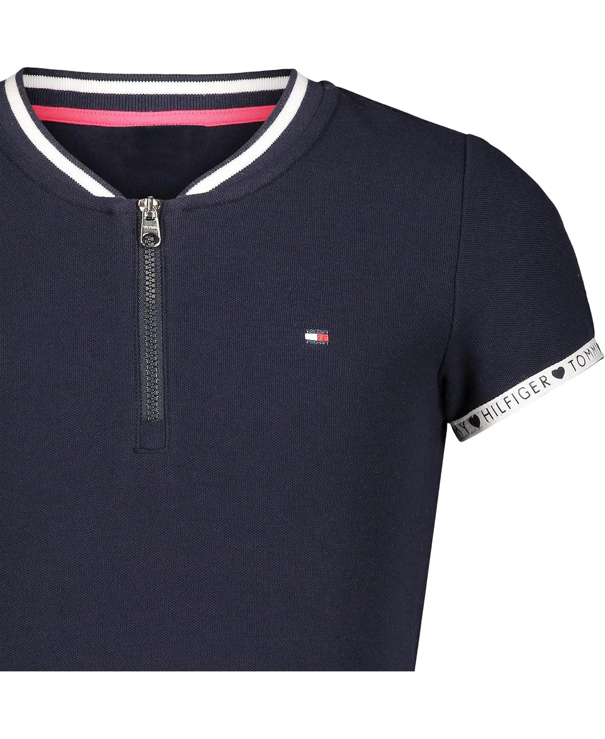Tommy Hilfiger Vestido Liso de Manga Corta Vestido Informal para Niñas