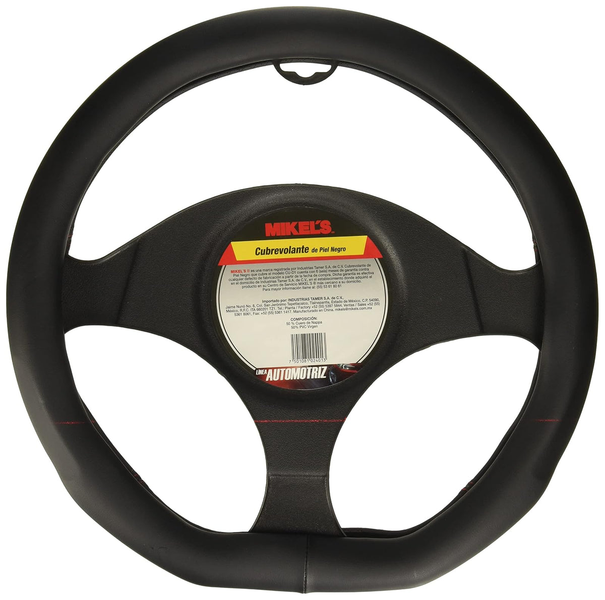 MIKEL´S CU-D1 Cubrevolante de piel, color negro, Forma "D"