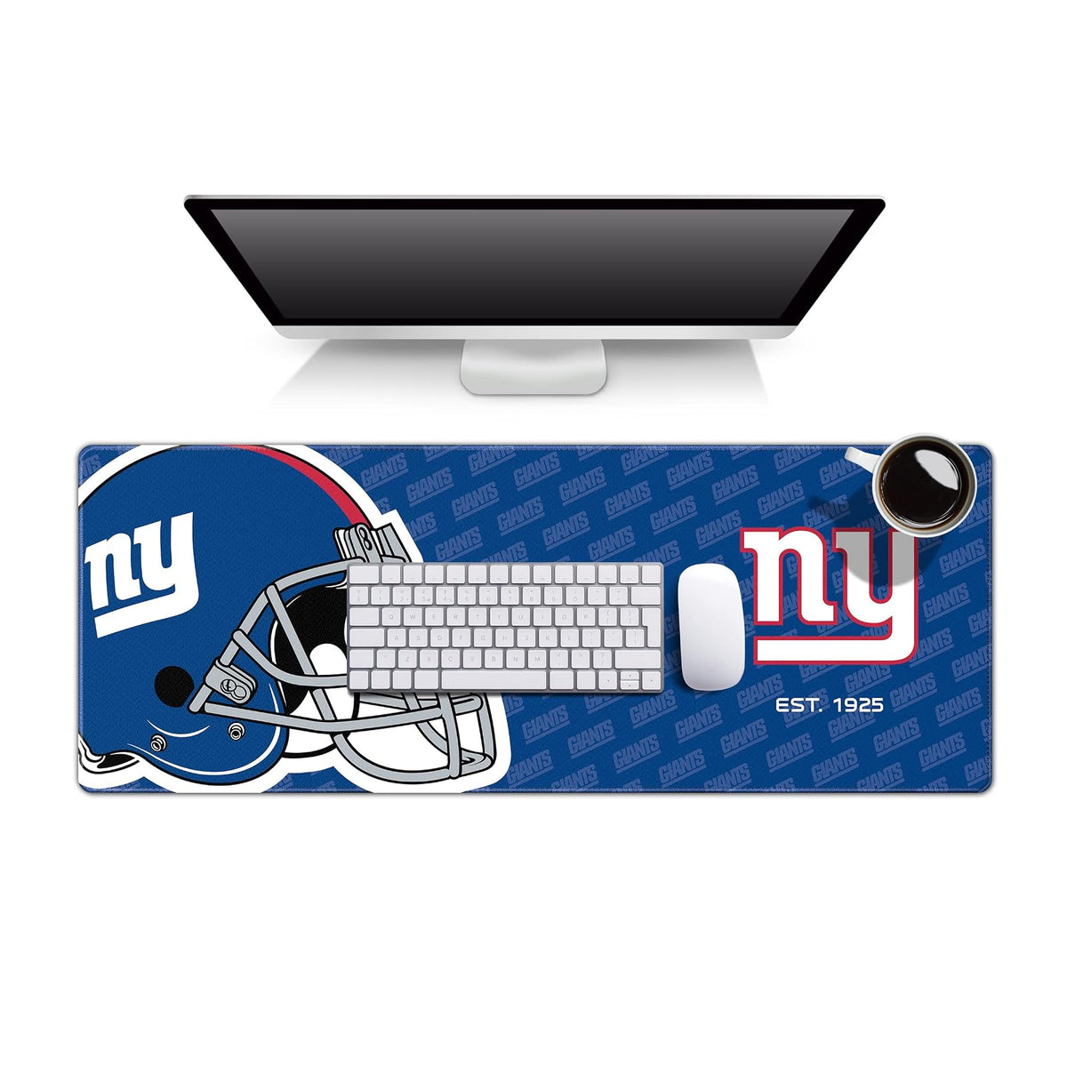 YouTheFan Tapete para Escritorio NFL con Logo de tu Equipo - 30.5 x 80 cm - Gigantes de Nueva York