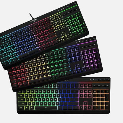 HyperX Alloy Core RGB – Teclado gamer español de membrana – Teclas silenciosas y rápidas con iluminación dinámica RGB, Resistente a derrames, Compatible con Windows 10/8.1/8/7 – Teclas Español Latam