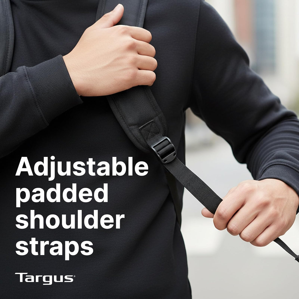 Targus Kompakter Roll-Rucksack für Business, Studenten und Reisen, Pendler, strapazierfähiges Material, Tablet-Tasche, abnehmbare Laptop-Schutzhülle